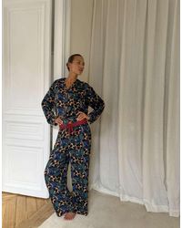 Never Fully Dressed - Cotton Button Down Collared Pyjama Shirt And Bottoms - Lyst