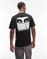 Obey - Heavy Ideas Logo T-shirt With Back Print - Lyst