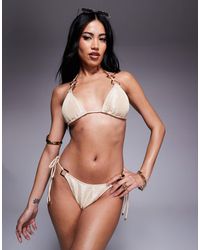 South Beach - Tieside Bikini Bottom With Hardware Detail - Lyst