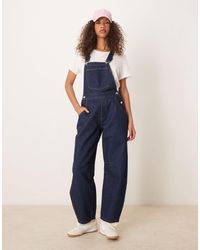 ASOS - Barrel Leg Denim Dungaree - Lyst