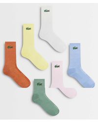 Lacoste - 6 Pack Croc Logo Long Coloured Sports Socks - Lyst
