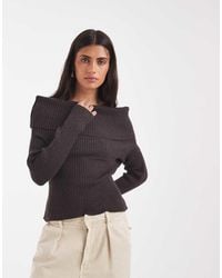 ONLY - Off Shoulder Knitted Jumper - Lyst