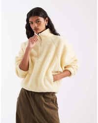 ASOS - Borg Half Zip With Contrast Binding - Lyst