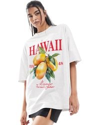 ASOS - Boyfriend Fit T-shirt With Hawaii Fruit Graphic - Lyst