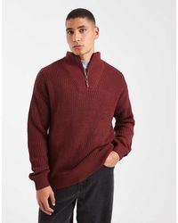 New Look - Fisherman Knit 1/4 Zip Jumper - Lyst
