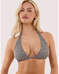 Wolf & Whistle - Misqua Textured Chevron Fuller Bust Bikini Top - Lyst