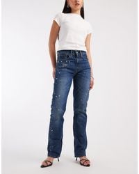 Polo Ralph Lauren - Lugo Wash Jewel Detail Wide Leg Jeans - Lyst