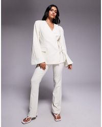 ASOS - Tailored Linen Look Flare Trousers Co-Ord - Lyst