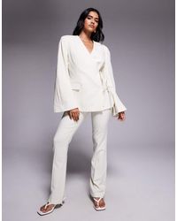 ASOS - Tailored Linen Look Flare Trousers Co-Ord - Lyst