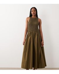 ASOS - Asos Design Tall Macrame Dropped Waist Maxi Dress With Poplin Skirt - Lyst