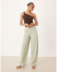 ASOS - Tall Soft Barrel Leg Pants With Seam Detail - Lyst