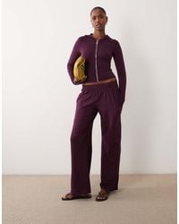 Kaiia - Cotton Rich Soft Touch Wide Leg Joggers Co-Ord - Lyst