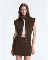 Oysho - Utility Piqué Gilet With Cotton Belt - Lyst