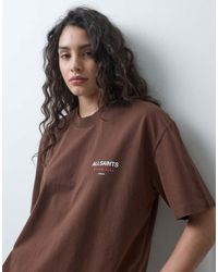 AllSaints - Amore Short Sleeve Graphic Logo Oversized T-shirt With Back Print - Lyst