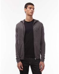AllSaints - Mode Merino Wool Zip-through Logo Hoodie - Lyst