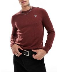 Paul Smith - Maglione Bordeaux Con Righe A Contrasto Sui Bordi E Logo Della Zebra - Lyst