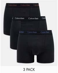 Calvin Klein - 3-pack Trunks With Contrast Logo Waistband - Lyst