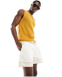 ASOS - – weit geschnittene shorts mit besticktem saum, kombiteil - Lyst