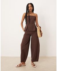 ASOS - Pantaloni A Cilindro Color Cioccolato - Lyst