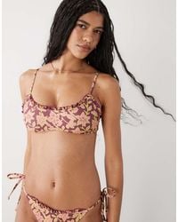 Reclaimed Vintage - Bralette Bikini Top With Frill - Lyst