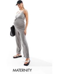 Mama.licious - Mamalicious maternity - tuta jumpsuit grigio mélange - Lyst