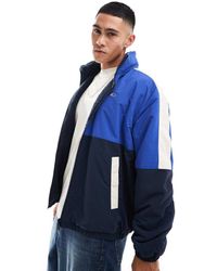 Tommy Hilfiger - Chaqueta Azul Reversible Con Diseño Color Block De Tejido Tipo Peluche De - Lyst