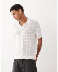 Jack & Jones - Premium Square Pattern Knit Button Down Shirt - Lyst