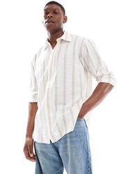 Jack & Jones - Camicia Premium A Maniche Lunghe Bianca A Righe - Lyst