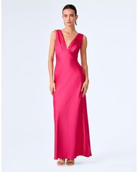 OMNES - Casey V-Neck Satin Maxi Dress - Lyst