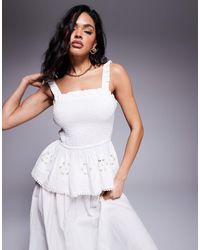 ASOS - Angie Cotton Poplin Broderie Beach Cami - Lyst