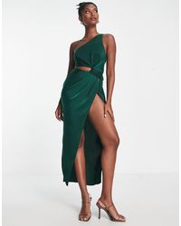 ASOS - Knot Detail Midaxi Dress With Cut Out Detail - Lyst