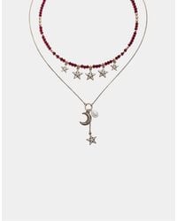 Stradivarius - Set Di 2 Collane Con Luna E Stella - Lyst