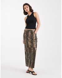 French Connection - Midirok Van Pu Met Slangenprint - Lyst