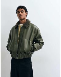 ASOS - Faux Leather Flight Jacket - Lyst