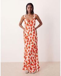 ASOS - Scoop Neck Tie Front Midi Dress - Lyst
