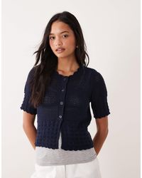 Jdy - – kurzärmlige strickjacke aus durchbrochenem strick - Lyst