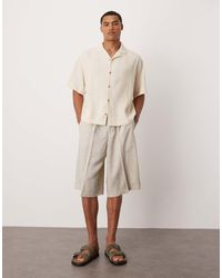 ASOS - Smart Oversized Bermuda Shorts With Texture-white - Lyst