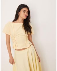 ASOS - – schulterfreies, tailliertes t-shirt - Lyst