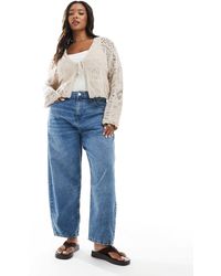 ASOS - Asos Design Curve Ankle Grazer Barrel Jeans With Cinch - Lyst