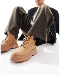 ASOS - Werklaarzen Met Veters En Dikke Zool - Lyst