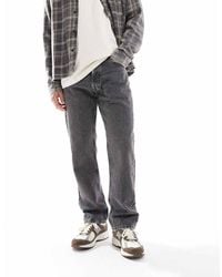 Jack & Jones - Vaqueros Negro Lavado De Corte Recto Chris De - Lyst