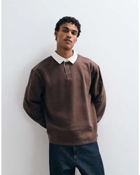ASOS - Oversized Rugby Polo With Contrast Collar - Lyst