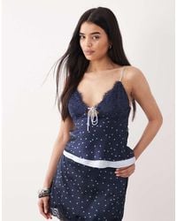 Abercrombie & Fitch - Reversible V Neck Lace Cami Top Co-Ord - Lyst