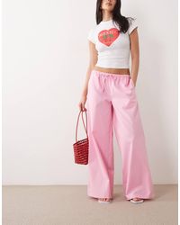 Missy Empire - Linen Blend Tie Waist Wide Leg Trousers - Lyst