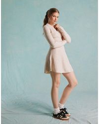 Miss Selfridge - Collar Detail Knitted Flippy Mini Dress - Lyst