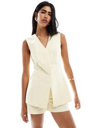 ASOS - – elegante longline-weste aus leinenmix - Lyst