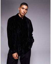 ASOS - – oversize-hemd aus em samt mit knitterstruktur - Lyst
