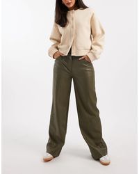 ASOS - Low Rise Mansy Faux Leather Trousers - Lyst