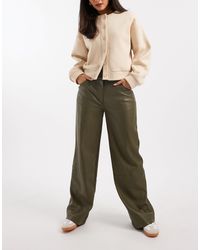 ASOS - Low Rise Mansy Faux Leather Trousers - Lyst