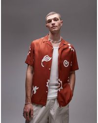 TOPMAN - Relaxed Fit Short Sleeve Sun Printed Shirt - Lyst